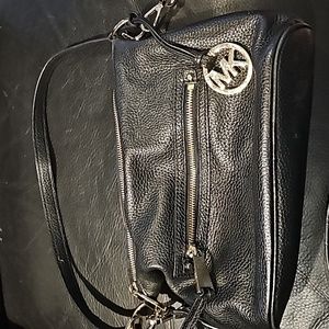 Michael Kors Black Leather Cross Body Bag